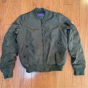 Madden Girl Juniors Green Zip-Front Bomber Size Small